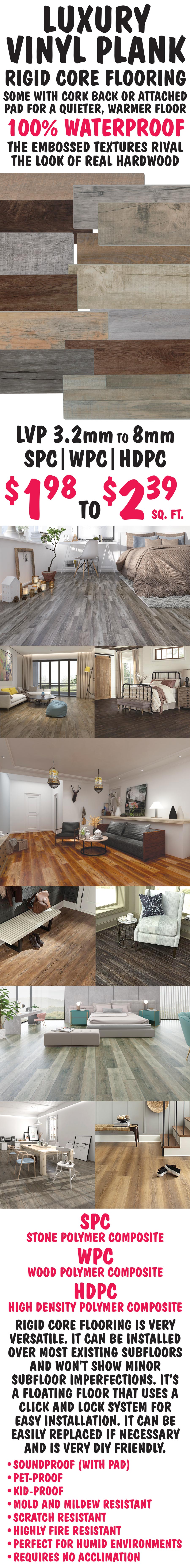 Luxury Vinyl Plank Flooring $1.98 to $2.39 a square foot - 100% waterproof. Embossed textures rival the look of real hardwood. image