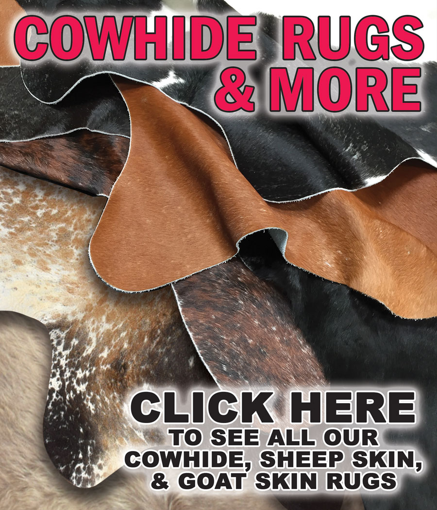 Cowhide Rugs and more, click here to see all our cowhide, sheep skin and goat skin rugs. image