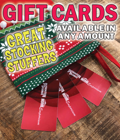 Gift Cards make great stocking stuffers, available in any amount