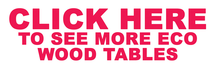 Clearance Eco Wood Dining Table made of composite eco wood for greater durability and water resistance. Perfect for outdoor dining. Styles and finishes may vary be store. 42 inch Round Dining Table in brushed teak now $248, originally $366, item number TAB4BRT, 42 inch diameter table top featuring sunburst plank pattern. Sale price only good on Brushed Teak item number TAB4BRT.