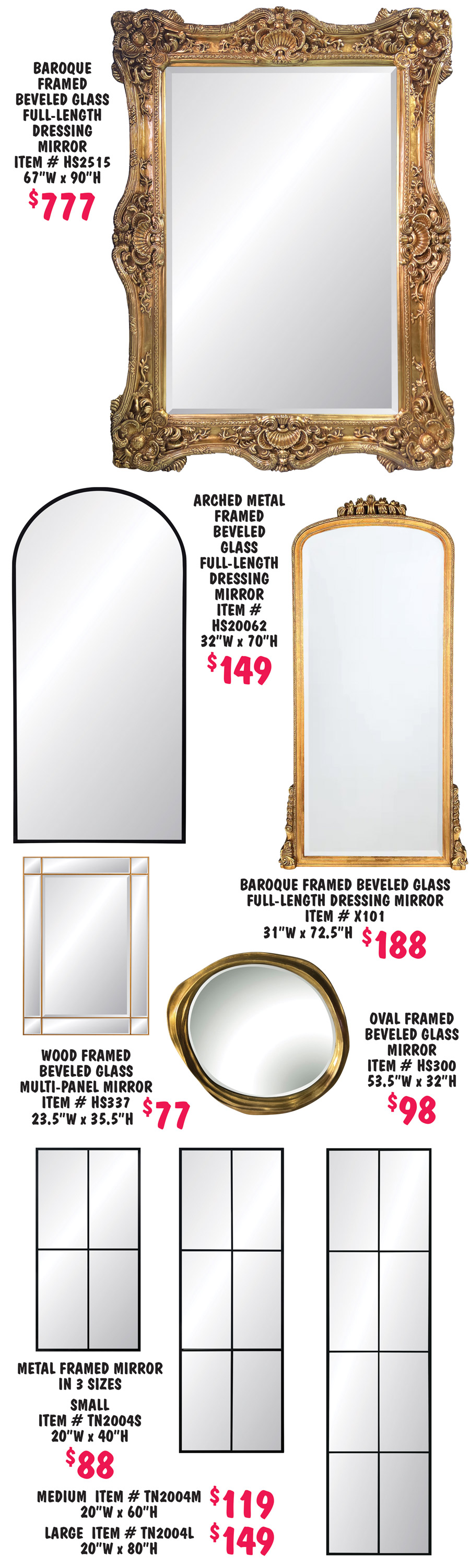 more framed mirror styles