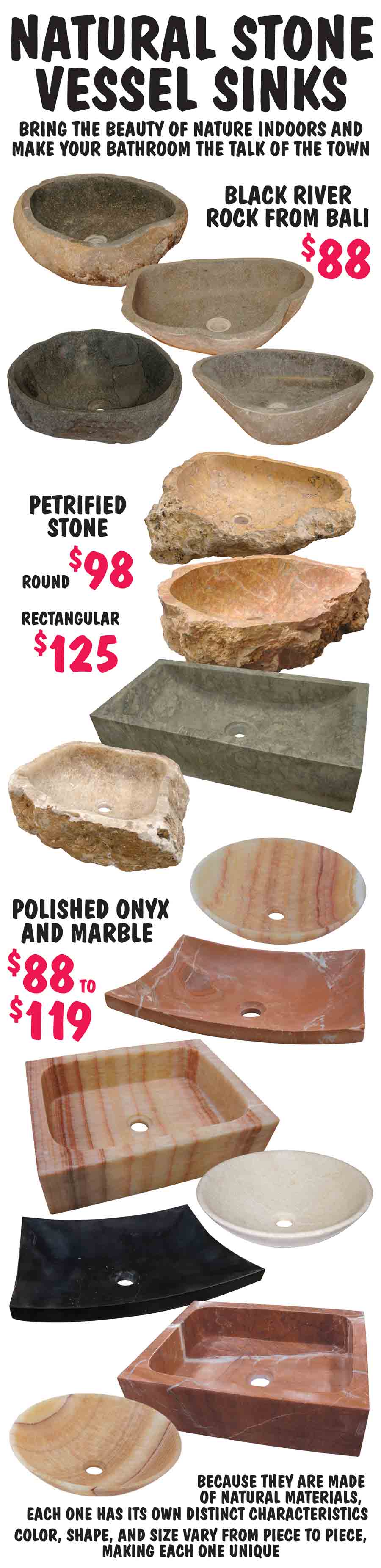 Natural Stone Vessel Sinks