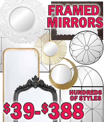 Framed Mirrors $39 to $388, hundreds of styles