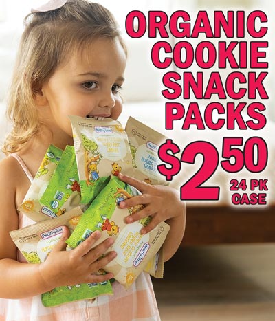 Healthy Times Organic Cookie Snack Packs - $2.50 per 24-count case - 3 Varieties