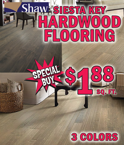 Special Buy Shaw Siesta Key Hardwood Flooring $1.88 a square foot, 3 colors