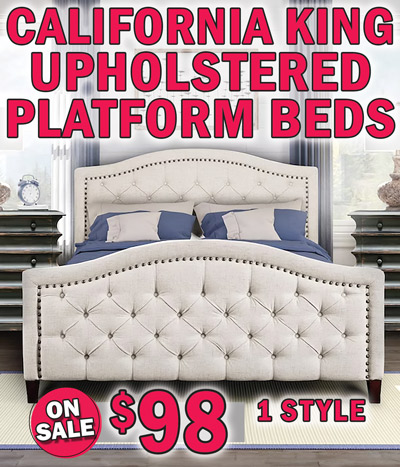Pulaski California King Upholstered Platform Beds in 1 style on sale $98