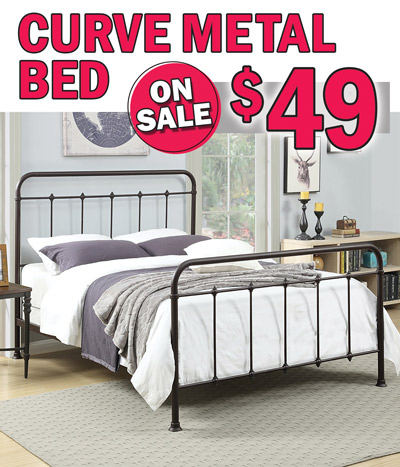 Curve Metal Bed, on sale $49