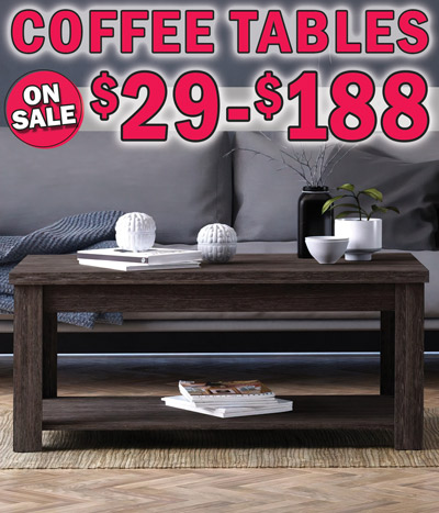 Coffee Tables on sale $29 to $188