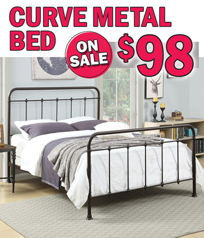 Curve Metal Bed, on sale $98