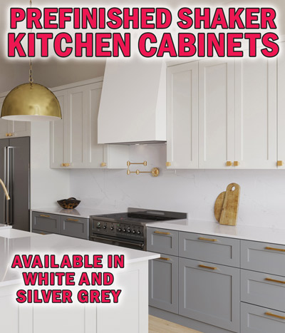 Prefinished Shaker Kitchen Cabinets. In order to provide the best customer service possible, we carry a variety of cabinetry lines so we can stock popular sizes and get special orders quickly. Value is what we’re all about. We want you to get more for less. Our solid wood cabinets sell at prices near or below particle board cabinets, and most lines feature soft close doors and drawers, finished interiors, adjustable shelves, and 6-way euro hinges, at no additional cost, plus optional glass cabinet doors. Since these cabinetry lines vary from store to store, please check with your local store for availability and pricing. We offer free kitchen design to help you layout your kitchen and make the most of your space. Schedule your appointment today and don’t forget to bring your measurements.