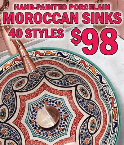 Hand-Painted Porcelain Moroccan Sinks