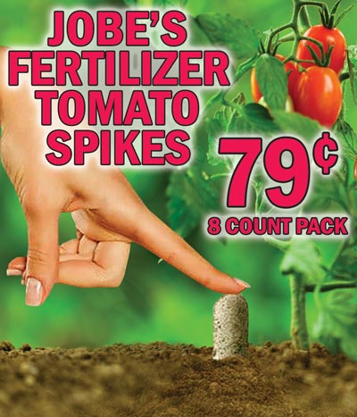 Jobe's Tomato Spikes Fertilizer - 79 cents for an 8 count pack