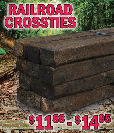 Railroad Crossties for Landscaping - $11.88 to $14.95. We price our Railroad Ties competitively per market. Please check your local store for exact price.