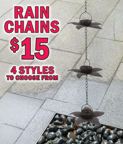 Rain Chains $15, 4 styles to choose from