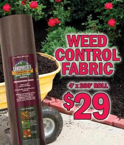 Landmaster Weed Control Fabric $29 per roll - 4 foot by 200 foot roll