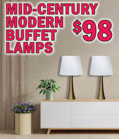 Mid-Century Modern Buffet Lamps $98