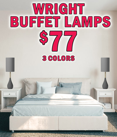 Wright Buffet Lamps $77, 3 colors