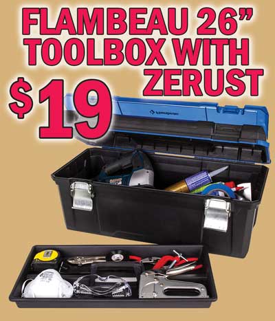 Flambeau 26 inch Toolbox with Zerust - $19